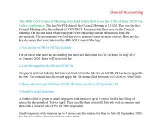 The 40th GST Council Meeting was held today that is on the 12th of June 2020 via video conference