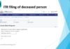 ITR filing of deceased person