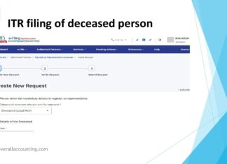 ITR filing of deceased person