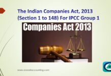 The Indian Companies Act, 2013 (Section 1 to 148) For IPCC Group 1