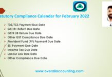 Statutory and Tax Compliance Calendar for February 2022