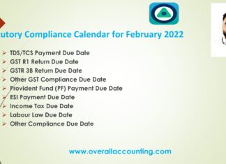 Statutory and Tax Compliance Calendar for February 2022