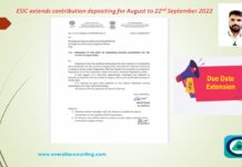 ESIC extends contribution depositing for August to 22nd September 2022