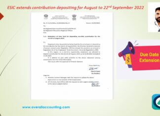 ESIC extends contribution depositing for August to 22nd September 2022